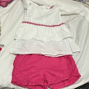 Penelope Mack 6x pink short white Eylette hot pink trim swim top nwot